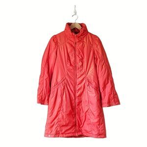 Finn Flare Orange Active Puffer Zip Down Multi‎ Pocket Jacket Womens sz S